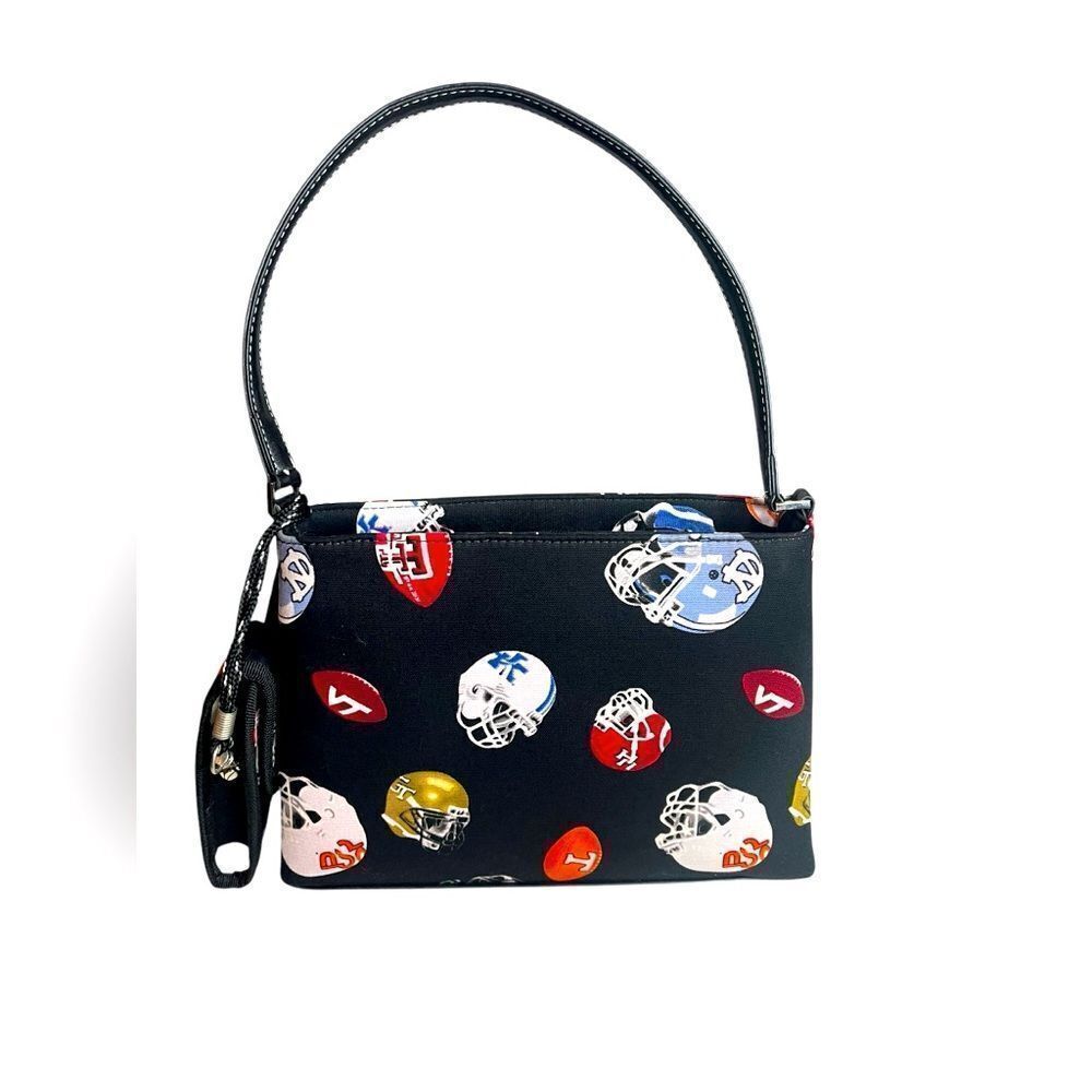 RARE VINTAGE NCAA COLLEGE FOOTBALL JEWELED PURSE WITH CELL‎ PHONE HOLDER